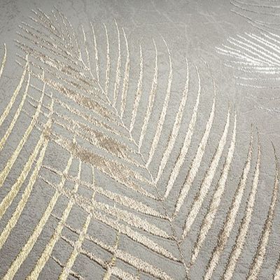 Laagpolig Palmbladeren Vloerkleed Grijs-80 x 150 cm