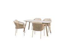 Florence diningset met Manolo tafel latte printed keramiek 180 x 90 cm Taste - Taste