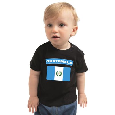 Guatemala t-shirt met vlag zwart voor babys