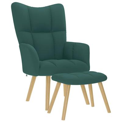 Relaxstoel met voetenbank stof donkergroen
