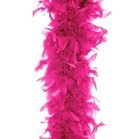 Verkleed of decoratie veren Boa fuchsia roze 45 gram   -