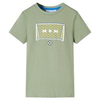 Kindershirt met doelprint 116 lichtkakikleurig