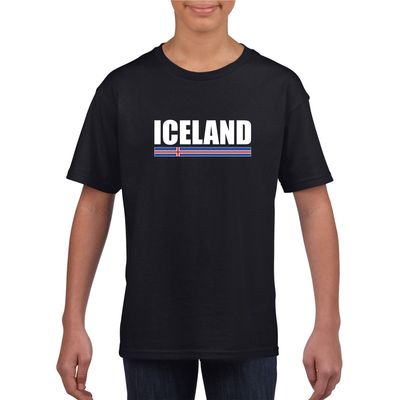 Zwart IJsland supporter t-shirt voor kinderen