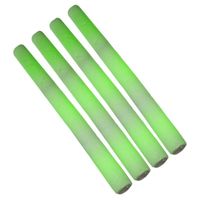 4x Partystaven met groen LED licht 48 cm