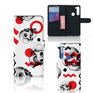 Telefoonhoesje met Naam Motorola G8 Power Skull Red