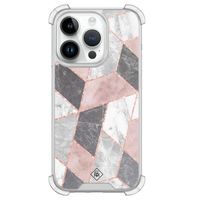 iPhone 14 Pro siliconen shockproof hoesje - Stone grid