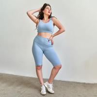 Yoga Shorts - katoen - Lichtblauw , L