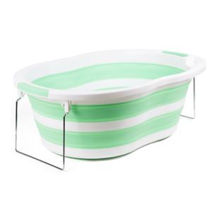 Benson Babybadje - opvouwbaar - groen/wit - 70 x 46,5 x 23 cm - antislipbodem