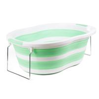 Benson Babybadje - opvouwbaar - groen/wit - 70 x 46,5 x 23 cm - antislipbodem