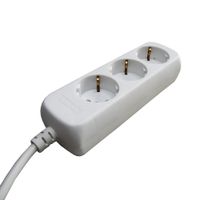 Stekkerdoos 3 stopcontacten +RA snoer 1.5 meter 3x1.0mm² met stekker