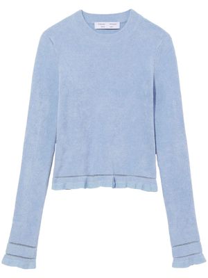 Proenza Schouler White Label pull crop en maille chenille - Bleu