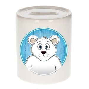 Cadeau kinder spaarpotten ijsbeer 9 cm