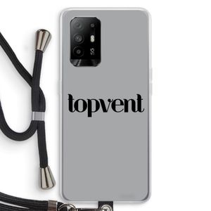 Topvent Grijs Zwart: Oppo A94 5G Transparant Hoesje met koord
