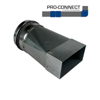 Verloopstuk Symmetrisch Rechthoekig 110 X 55mm Naar Rond Ø 100mm - Staal [pro-c]