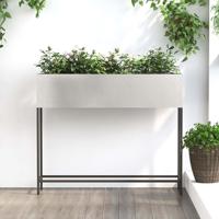 VidaXL Verhoogde tuin plantbak zilver 100 x 26 x 82 cm roestvrij staal
