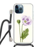 Purple poppy: iPhone 12 Pro Max Transparant Hoesje met koord
