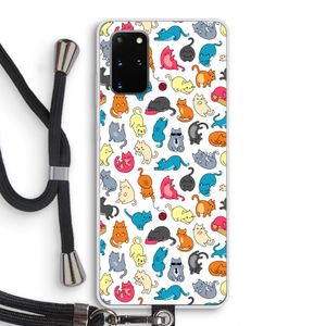 Kleurrijke katten: Samsung Galaxy S20 Plus Transparant Hoesje met koord
