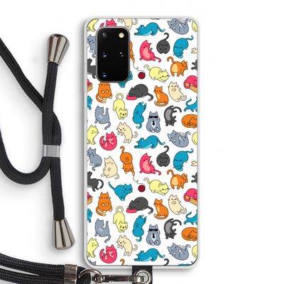 Kleurrijke katten: Samsung Galaxy S20 Plus Transparant Hoesje met koord