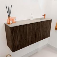 Toiletmeubel Mondiaz Joya Dlux | 90 cm | Meubelkleur Walnut | Faye wastafel Opalo Wasbak Rechts | 1 kraangat