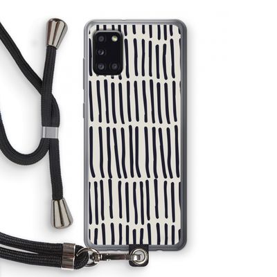 Moroccan stripes: Samsung Galaxy A31 Transparant Hoesje met koord