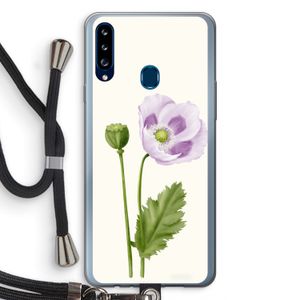 Purple poppy: Samsung Galaxy A20s Transparant Hoesje met koord