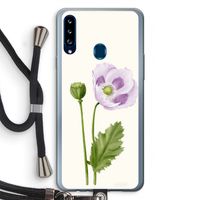 Purple poppy: Samsung Galaxy A20s Transparant Hoesje met koord