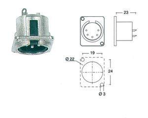 Neutrik NC-5-MDL1 xlr chassis connector