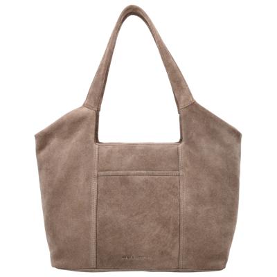 Hide & Stitches Suède Shopper/Handtas Brazos Taupe