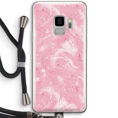 Abstract Painting Pink: Samsung Galaxy S9 Transparant Hoesje met koord