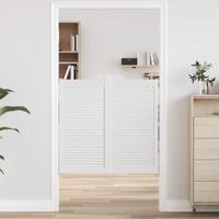 Draaideuren louvre design 1-paar 100x100 cm wit