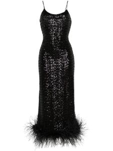 Oséree robe longue brodée de sequins - Noir