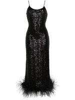 Oséree robe longue brodée de sequins - Noir