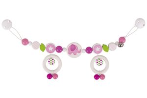 Heimess houten kinderwagenspanner olifant roze 40 cm Heimess houten kinderwagenspanner olifant roze 40 cm