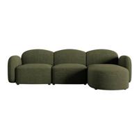 Micadoni Home Blair Hoekbank met Chaise Longue Rechts - Chenille - Groen