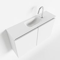 Toiletmeubel Mondiaz Ture | 80 cm | Meubelkleur Talc | Eden wastafel Talc Midden | 1 kraangat