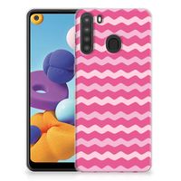 Samsung Galaxy A21 TPU bumper Waves Pink