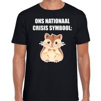 Ons nationaal crisis symbool hamster t-shirt zwart voor heren - thumbnail