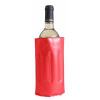 1x Wijnflessen/drankflessen koeler hoes rood 34 x 18 cm   -