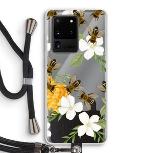 No flowers without bees: Samsung Galaxy S20 Ultra Transparant Hoesje met koord