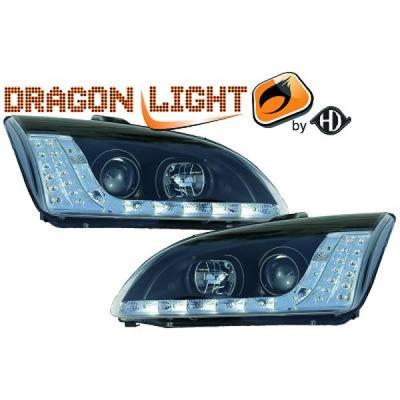 Koplampen passend voor + DRL passend voor Ford Focus II 2004-2008 zwart 1416385