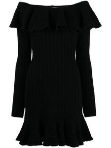 Blumarine robe courte à encolure carrée - Noir