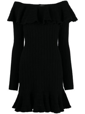 Blumarine robe courte à encolure carrée - Noir