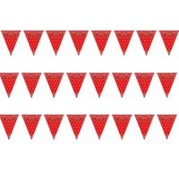 Boeren zakdoek vlaggenlijn - 3x - 366 cm - Cowboy western thema feestversiering - rood