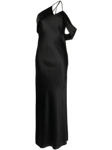 Michelle Mason robe longue à design asymétrique à une épaule - Noir