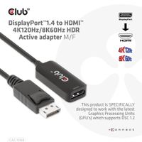 Club 3D DisplayPort 1.4 > HDMI HDR Active adapter 0,1 meter, 4K 120Hz, 8K 60Hz - thumbnail