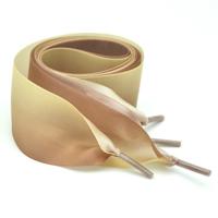 Kleur kleur 4cm breedte satijn zijde lint schoenveters sneaker sport schoenen witte schoenen veters lengte: 120cm (geel bruin)