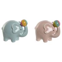 Spaarpot Home ESPRIT Dolomite Olifant 17 x 11 x 14,5 cm (2 Stuks)