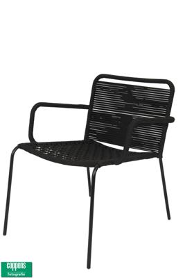 Dover lounge stoel rope zwart
