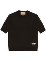 Gucci t-shirt en maille à logo - Noir