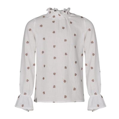 KIEstone winter blouse meisjes - wit - Fieke
